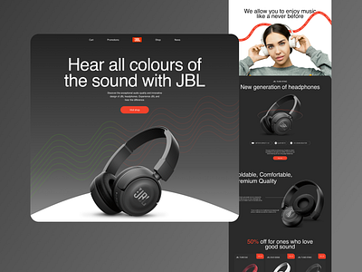 JBL website - Homepage clean design e commerce headphones jbl modern shop shop website tech ui ux design web design website