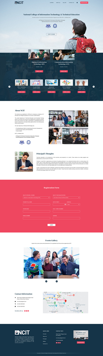 Single Page Website UI college design education minimal modern professional school single page student ui ux website