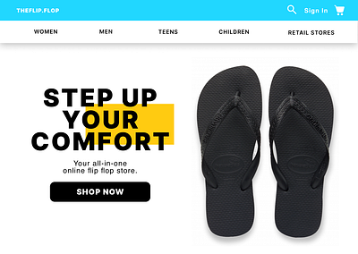 Flip-Flop Landing Page ecommerce flip flops landing page retail ui ux web design