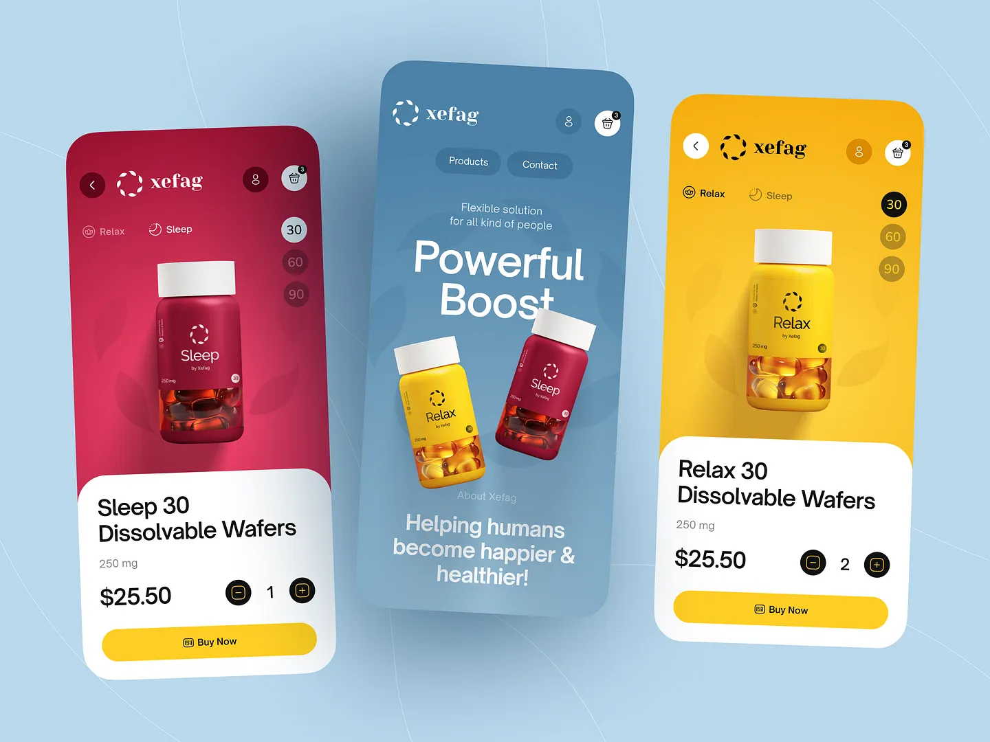 Innovative Pharmacy Mobile App Design for Wellness Products