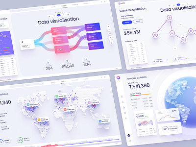 Orion UI kit is a library with 50+ full-width dashboard template ai chart charts code dashboard data dataviz design desktop illustration infographic it dev sankey statistic statistics tech technology template ui vibrant