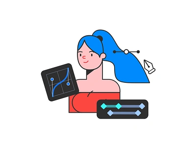 Keyframe Animation | Vector Character Design app clean design edit editor flat girl graphic design illustration keyframe minimal motion design pen tool svgator