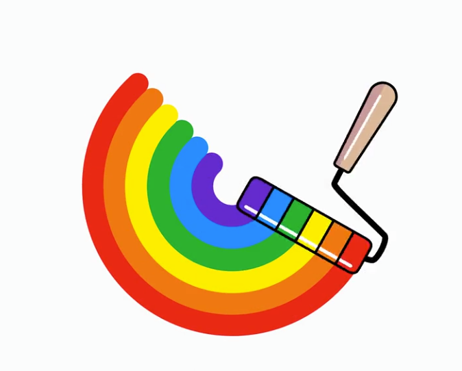 Page Loading Animation - Rainbow Paint Roller animation app art craft design graphic design loader motion motion graphics painting preloader rainbow svgator