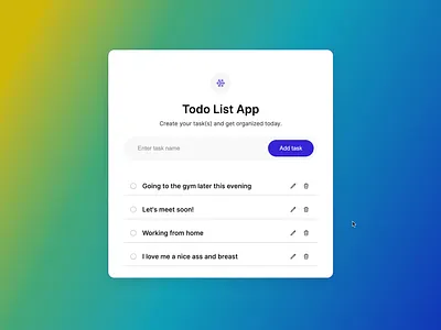 To-do list App coding css html javascript uiuxdesign