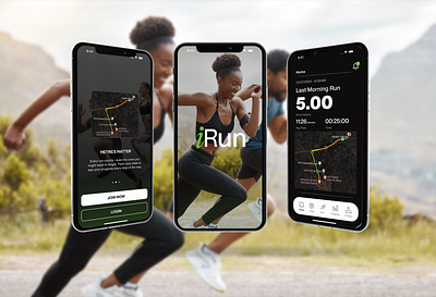 Mobile Fitness App Design - Irun app design figma graphic design ui ux