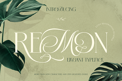 Remon branding classic display typeface elegance elegant font design logotype luxury romantic typeface