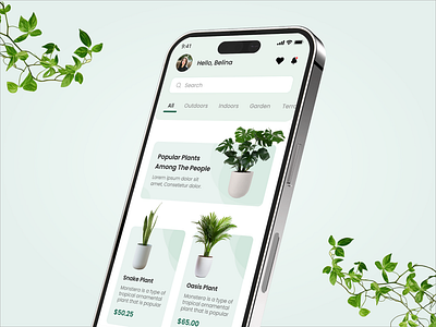 Plant Care Concept App mobile app mobile app design mobile app development mobile app development company nursery nursery business app ui