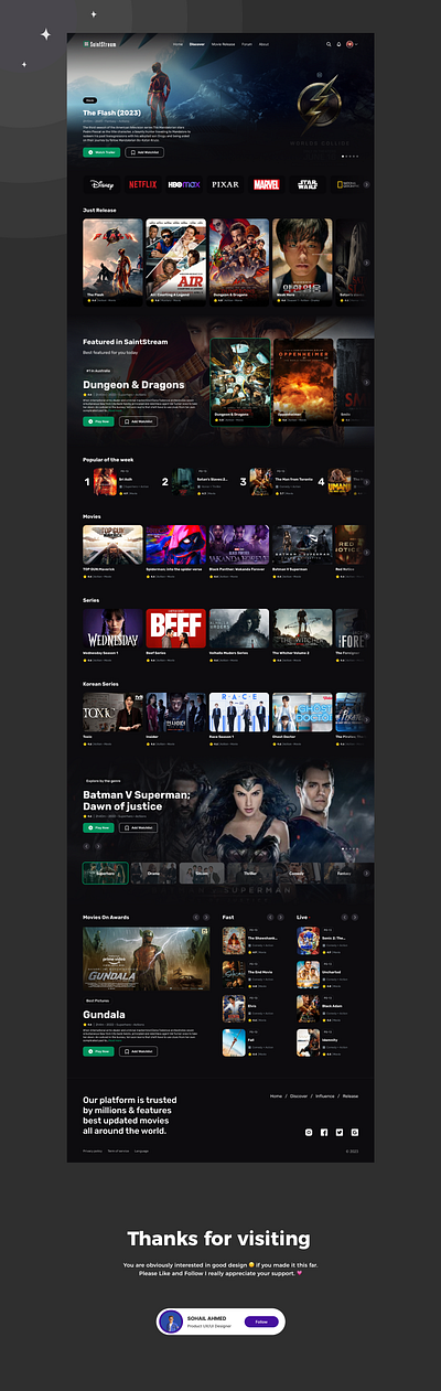 Movies Website Design design figma landingpage movies movies website ui ux web website