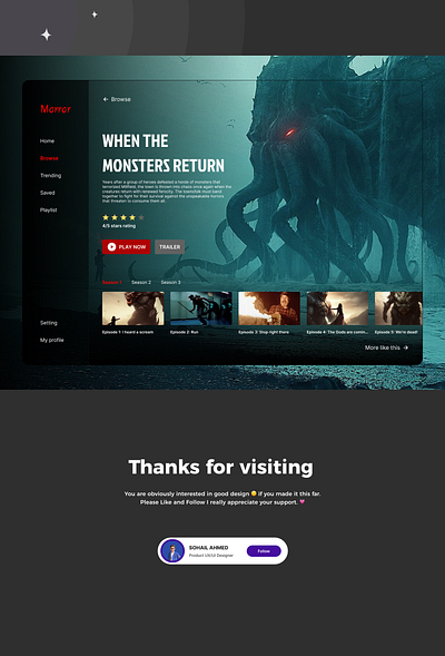 Movies Website Design design landingpage movies ui uiux ux web website