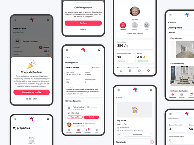 Cleanup - Mobile app design app design bottom sheet branding cleaning components graphic design icons mobile app design mobile design popup rating ratings ui ui design uidesing uiinspiration ux design