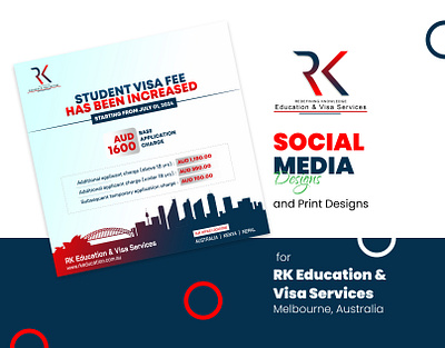 Social Media Designs for RK Education & Visa Services | Australi australia branding graphic design kumarchandan design nepal redifining knowledge rk education counsultancy study in australia visa consultancy