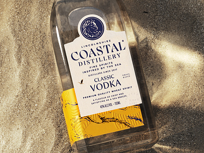 Coastal Distillery alcohol package brand kit branding design distillery gin graphic design illustration lettering logo package design spirits type typography