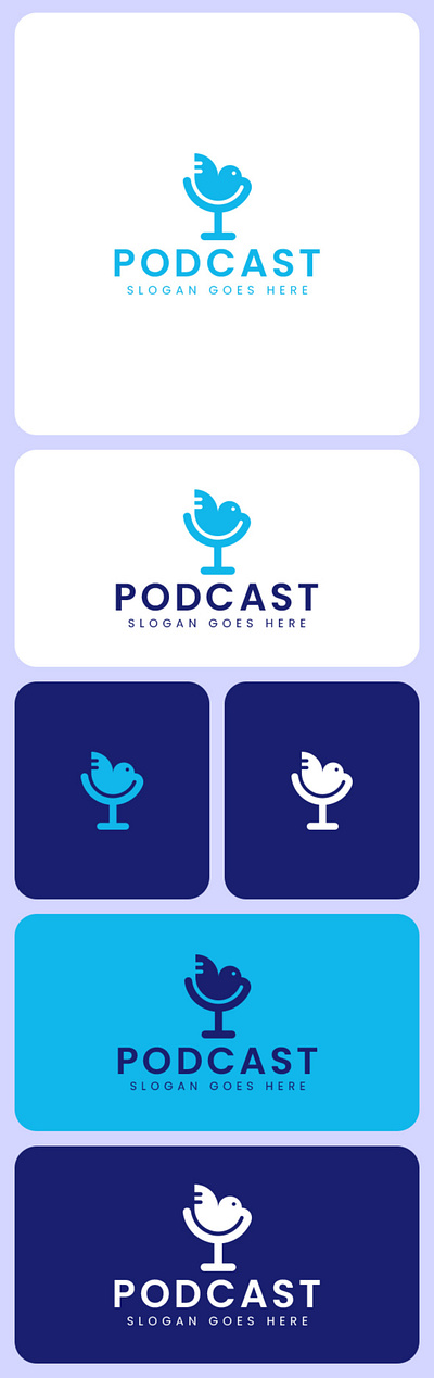 Podcast logo template app birds branding colorful design digital graphic design illustration logo microphone podcast social media typography vector youtube