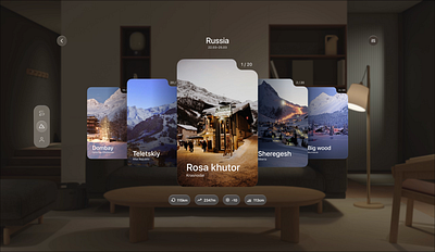 VR ski app for Vision Pro 3d 3d interface app app innovation apple apple vision pro ar augmented reality digital adventures immersive ux interactive app product ui ux virtual skiing vision os vision pro vr