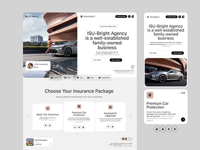 Insurance Company Website agency agency website b2b service provider business car insurance commercial corporate website design family business home page insurance insurance company website landing page mobile package saas service ui ux web webdesign