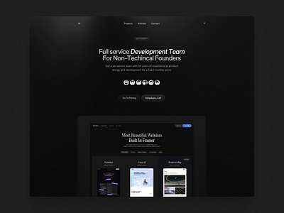 Dark mode hero section agency dark mode framer hero hero section webdesign