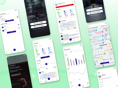 Fitness Tracking Design App android branding design fitness homepage illustration landing page mobile mobile apps mobile design prototyping tracking ui ui design uiux ux web design wireframing