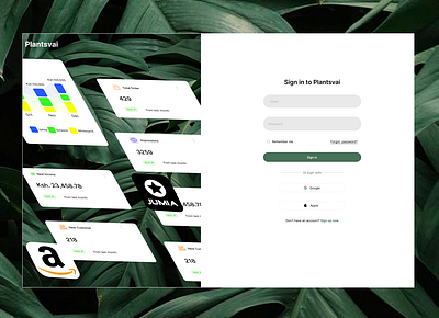 Sign in page for a Plant e commerce website ui ux design