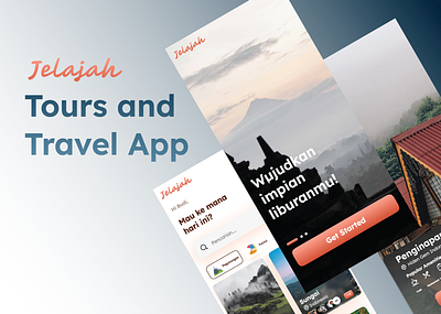 Jelajah Tours and Travel App app design figma mockup smartphone tour travel ui