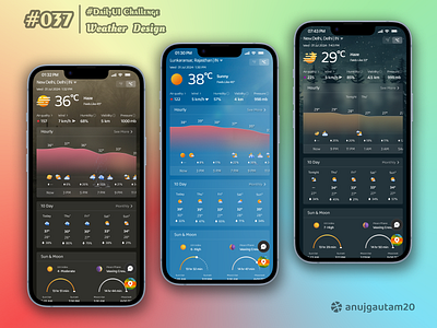 #DailyUI Challenge #037 : Weather Design 037 37 app branding creativity dailyui dailyui challenge design graphic design illustration landing page logo typography ui ux vector weather design