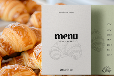 Menu design | Home made Croissaint Brand art direction branding branding design design digitalmarketing graphic design illustration logo vector