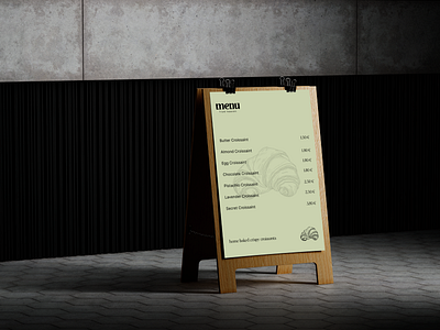 Menu Stand design | Home made Croissant Brand art direction branding branding design design digitalmarketing graphic design illustration logo vector