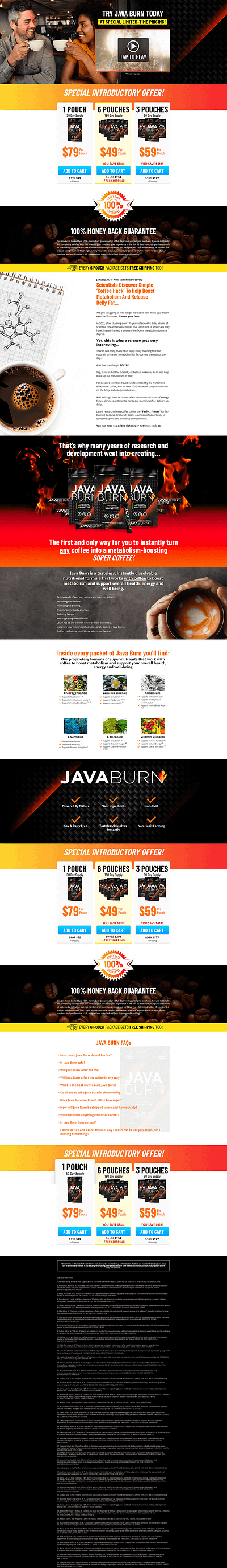 Java Burn funnel funnelish sales funnel