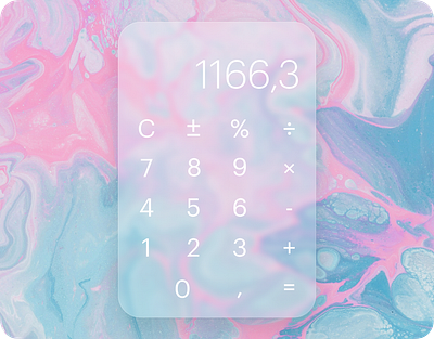 Daily UI Challenge 004 - Calculation calculation calculator daily ui 005 daily ui challenge glassmorphism graphic design ui ui challenge 005