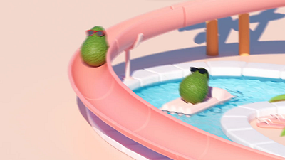 Summer is here 3d animation avocado california cgi character design foreal slide