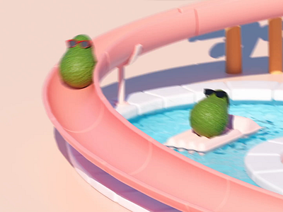 Summer is here 3d animation avocado california cgi character design foreal slide