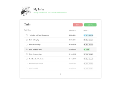 To-Do List with Time Management managementtask simplepage task tasklist time todolist