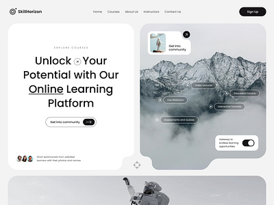 Online Learning Platform challenge graphic design learning modern mountains space study ui