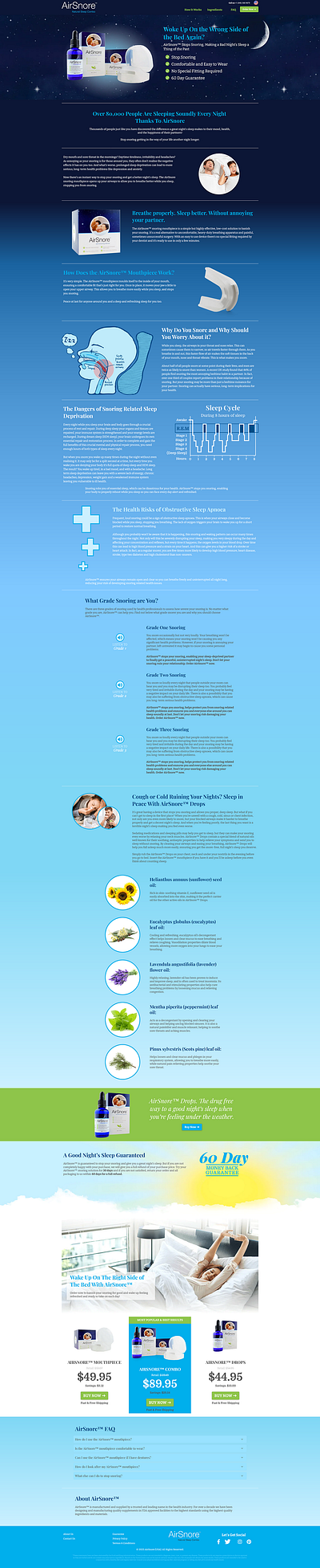 AirSnore funnel funnelish landing page sales funnel