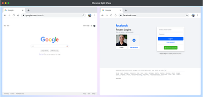 Chrome Split View app design product design ui uxdesign