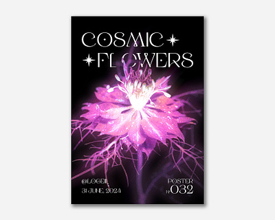 Cosmic Flowers | Poster 032 dailyposter design flowers glow graphic design poster violet