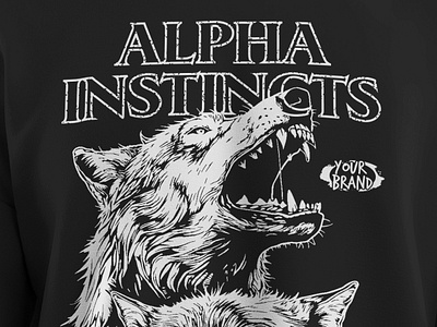 Alpha Instinct Wolf Savage T-Shirt Tees Design design graphic design illustration shirt design tees design