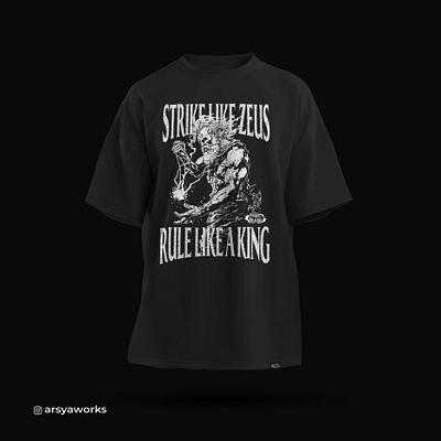 King Zeus Lightning Strikes T-Shirt Tees Design design graphic design illustration shirt design tees design