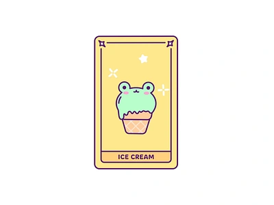 Kawaii Week. Day 1. Ice cream 🍦🐸 2danimation animation card cartoon cute frog ice cream illustration kawaii motion graphics rotation tarot water lily