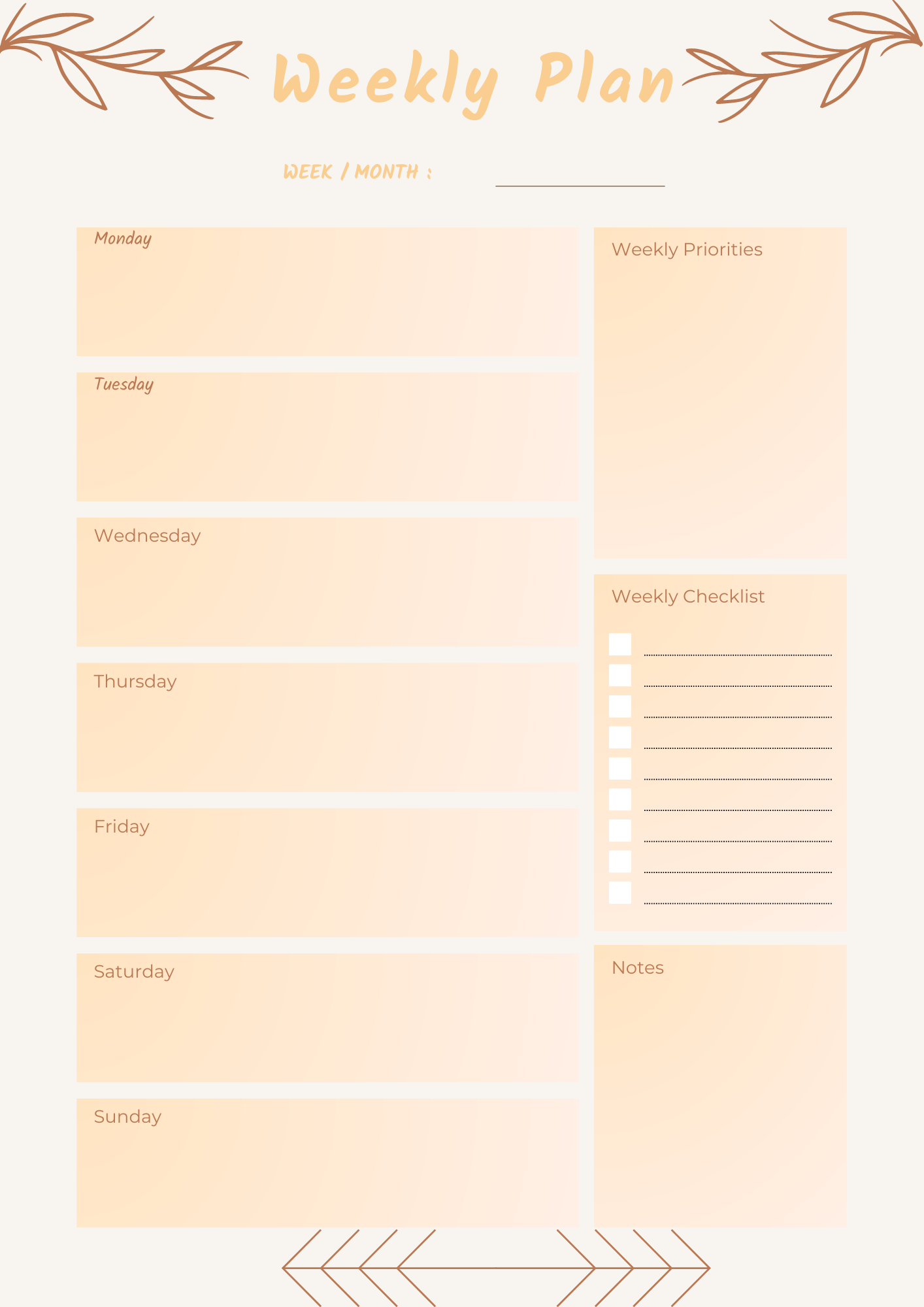 Weekly planner graphic design planner weekly planner