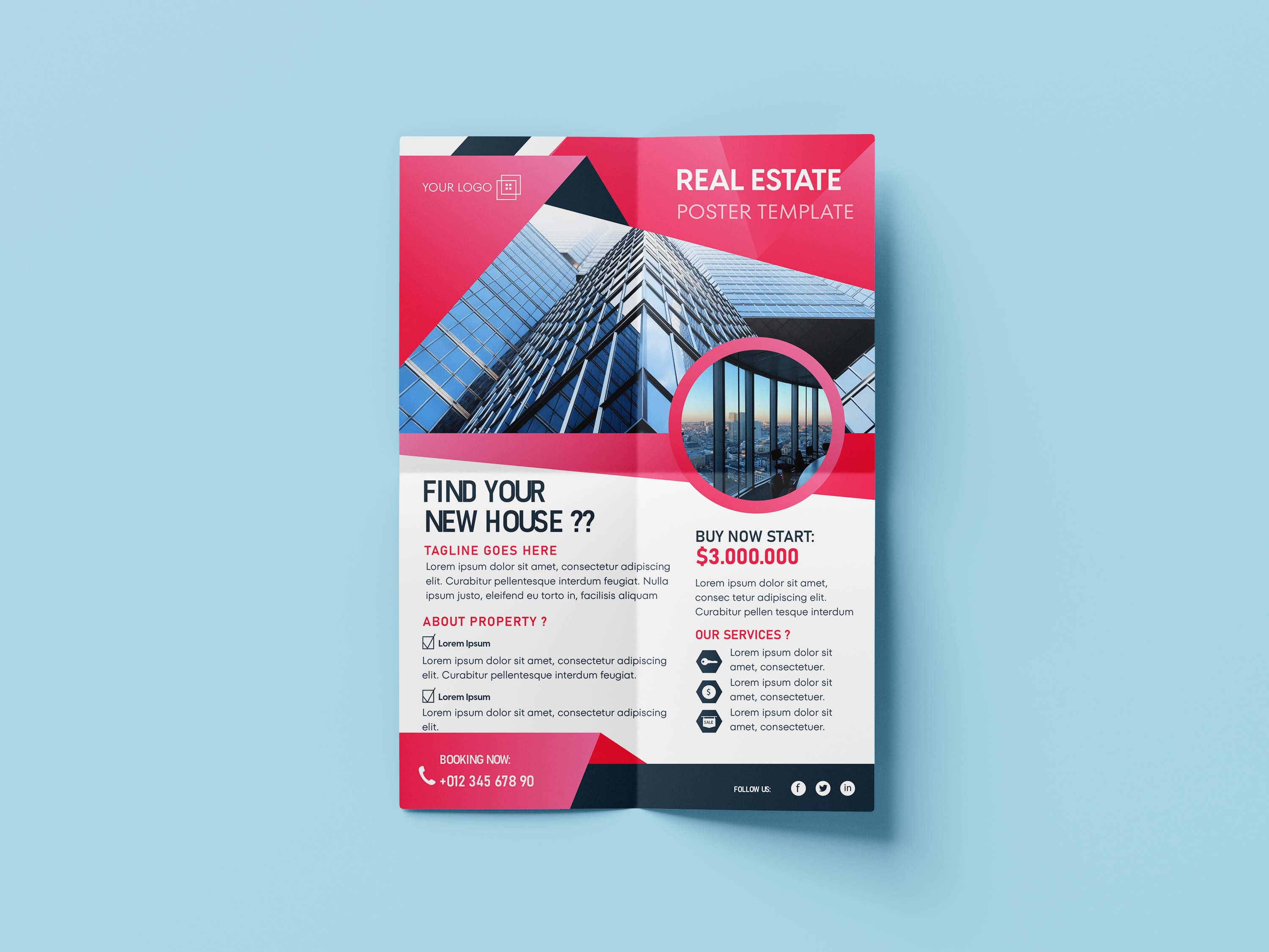 Real estate poster adobe illustrator adobe photoshop business company flyer template graphic design poster real estate real estate company real estate flyer