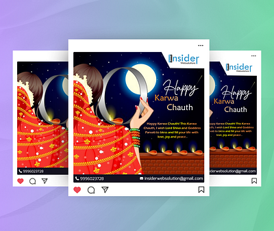 Karwachauth Social Media Post branding canva creative design de design figma graphic design illustration photoshop post design social media post vector