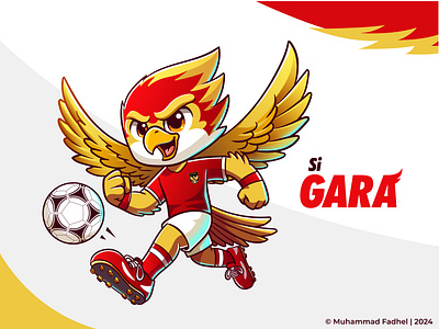 SI GARA. Mascot design for football National Team of Indonesia. bird branding cartoon character competition contest cute design fire football garuda illustration indonesia mascot maskot pssi sigara supporter timnas vector