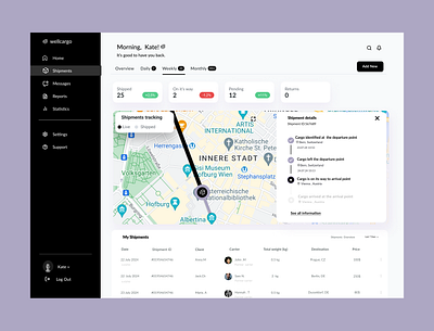 Cargo tracking web app cargo cargo tracking concept dashboard shipment ui ui design web webapp