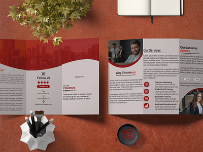 Design a Double Sided Brochure for Your Business adobe illustrator adobe indesign adobe photoshop annual report bifold brochure business card catalog company profile flyer graphic design trifold