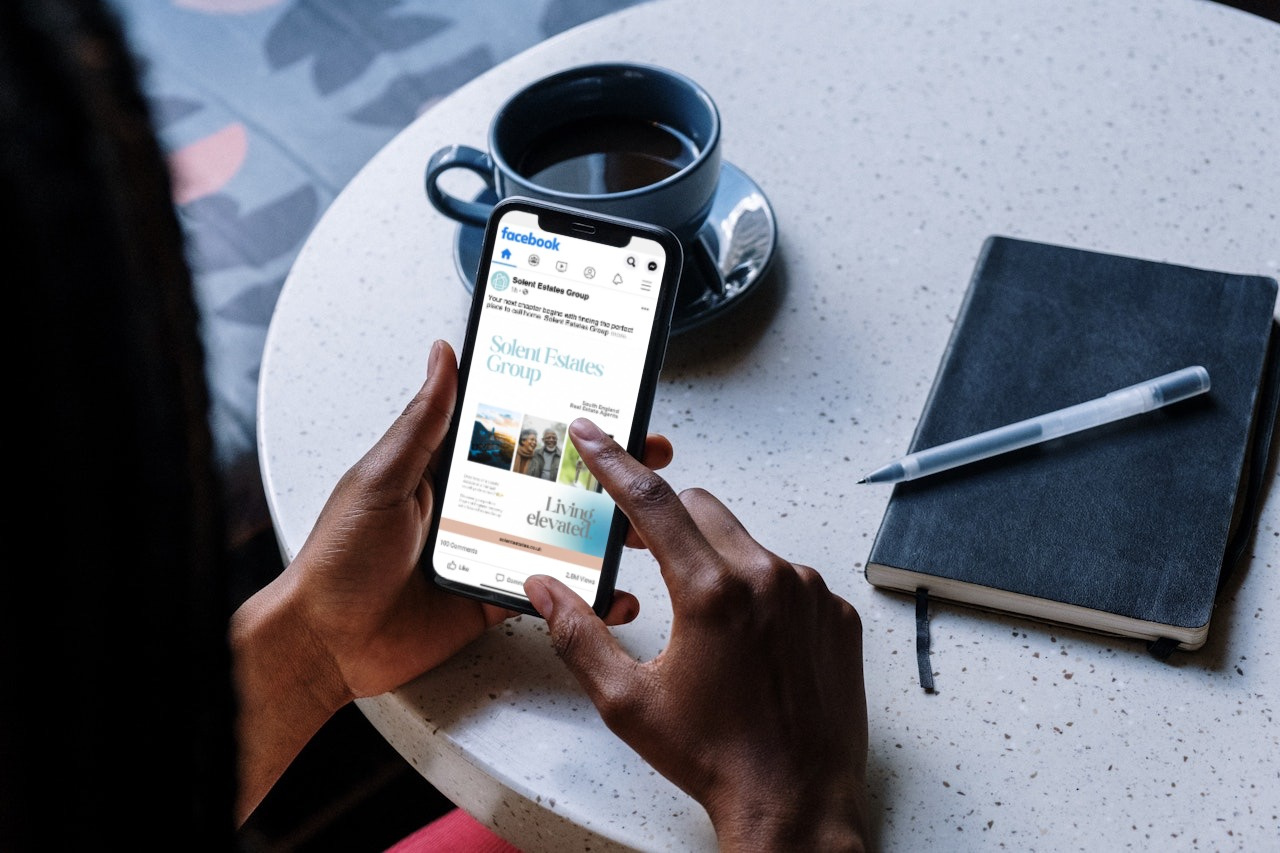 Solent Estates Group animation beige blue community management design digital england facebook gradient graphic design house instagram linkedin minimal real estate social social media ui ux video