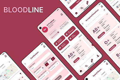 BloodLine (Blood Donation Portal) app branding design graphic design ui ux