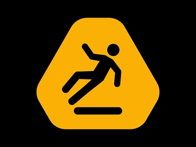 Slippery surface signage for Almaty Metro almaty caution illustration metro pictogram sign slippery symbol warning wayfinding wet