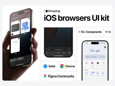 iOS Browser UI Kits (Safari & Chrome) android browser mockup browser template chrome kit chrome ui ios ios browsers safari kit safari ui template ui kit