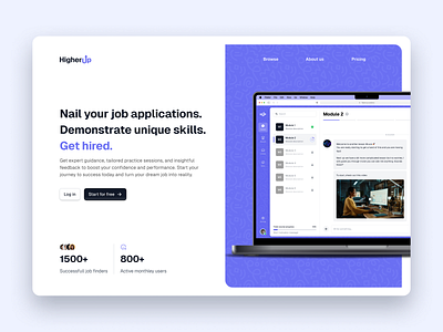 Landing page_ AI learning platform for job-seakers 💼 ai chat clean landing page learning platform product design ui ux web design