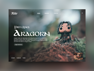 Lord of the rings Funko #1 aragorn colorfull funko funkopop lordoftherings mondrianizm ui uidesign